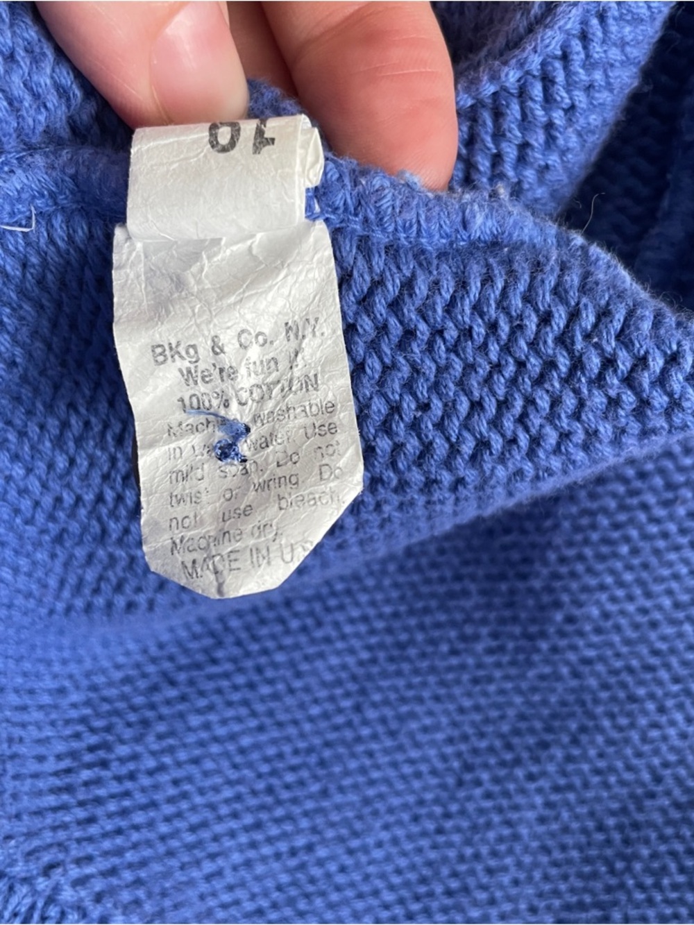 Vintage Blue Button-Front Knit Jacket - Picture 3 of 8